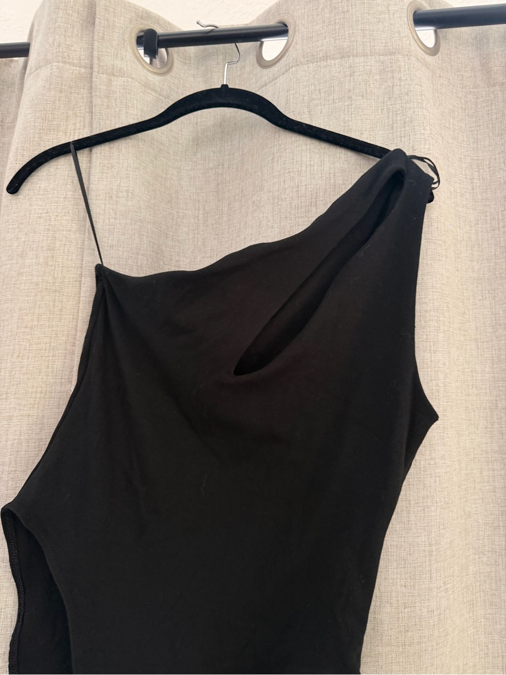 Zara Black One-Shoulder Bodysuit